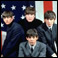 The Beatles in front of USA flag