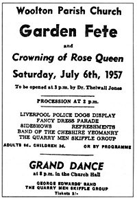 Garden Fete poster July 6, 1957 The Quarry Men